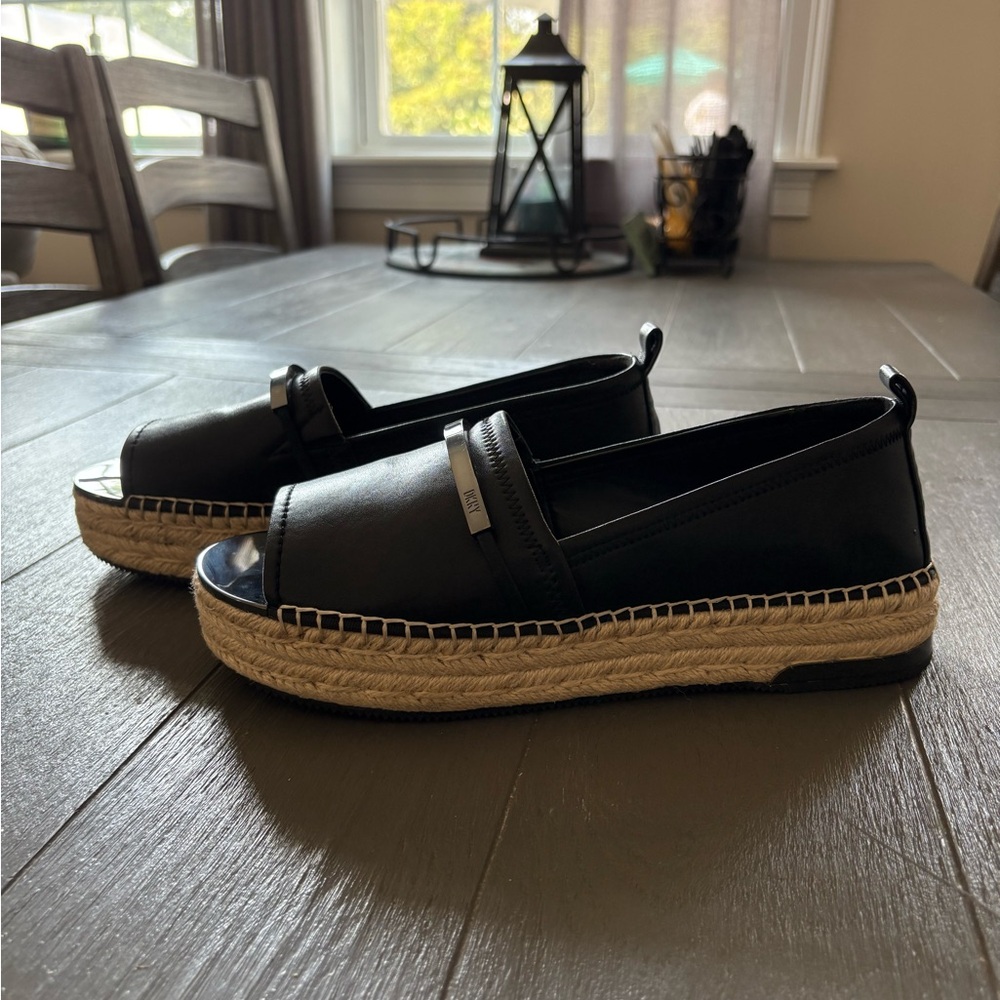 DKNY Elegant Black Espadrille Flats